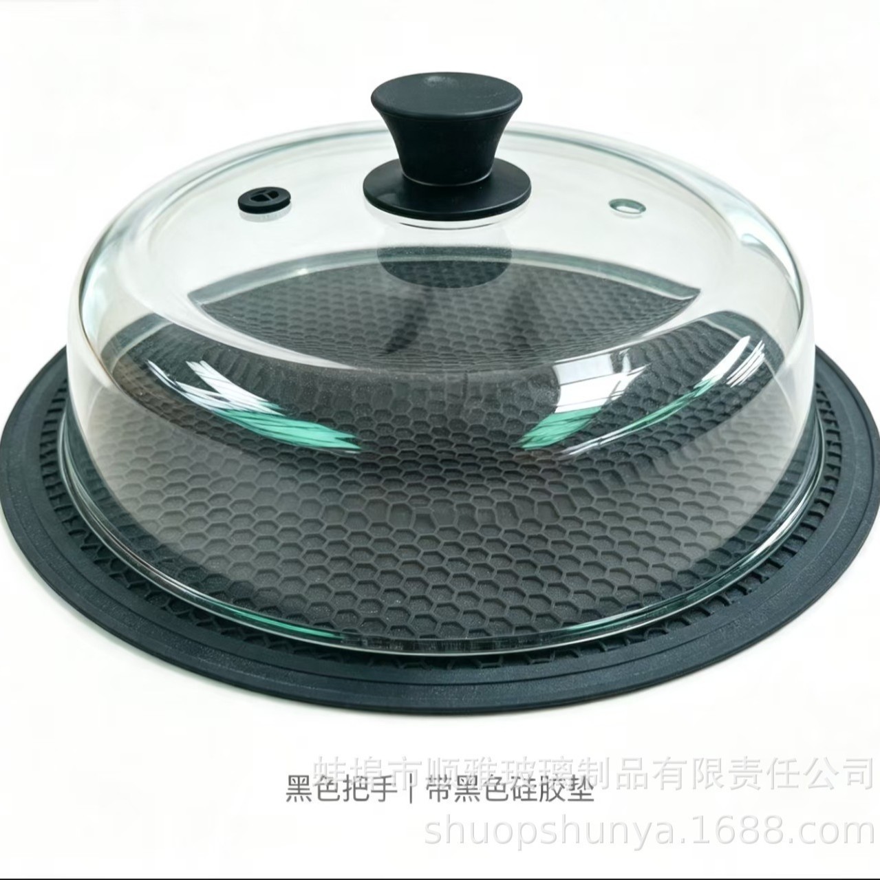 Microwave splash-proof cover, taller and deeper, transparent air fryer glass cover, high borosilicate transparent pot cover with ventilation