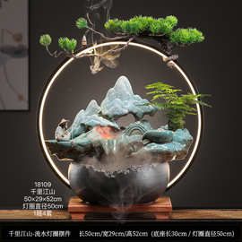创意招财流水摆件客厅高端摆饰循环水喷泉办公室桌摆乔迁开业礼品