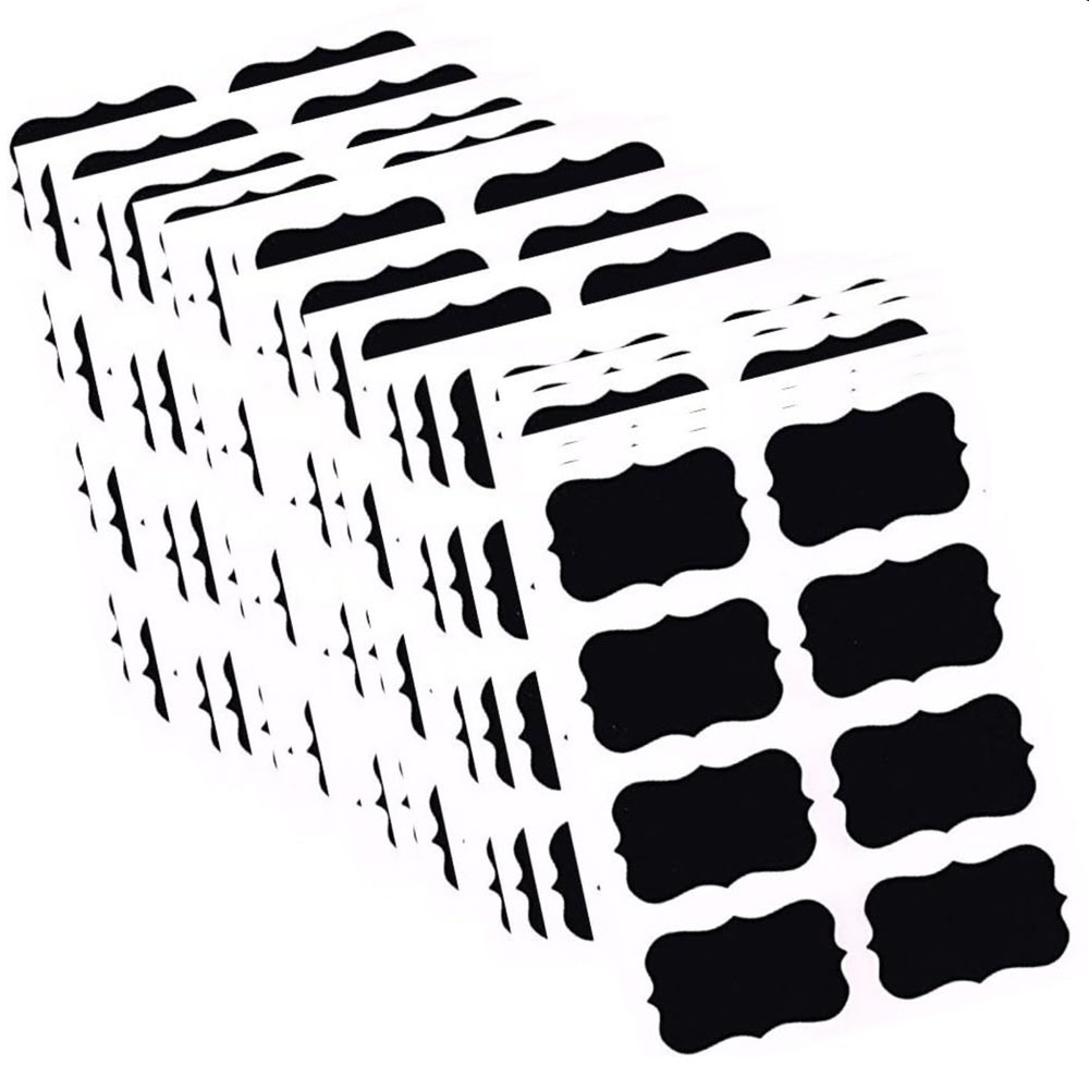 亚马逊跨境可擦写黑板贴标签玻璃瓶贴黑色不干胶标签纸白板笔