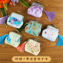 刺繍初心者の口金バッグ刺繍diy手作り自己刺繍材料バッグ小銭入れ手作り刺繍