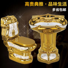 ヨーロッパ式宮廷便器金メッキ土豪金レトロ便器黄金色レリーフ便器カラーホテルトイレ