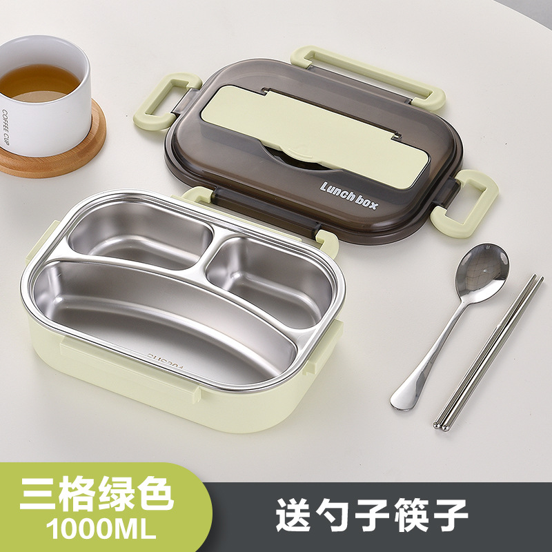 Caja de almuerzo aislada de acero inoxidable 304 para estudiantes de la escuela primaria grado alimenticio compartimento de los niños lonchera trabajador de oficina
