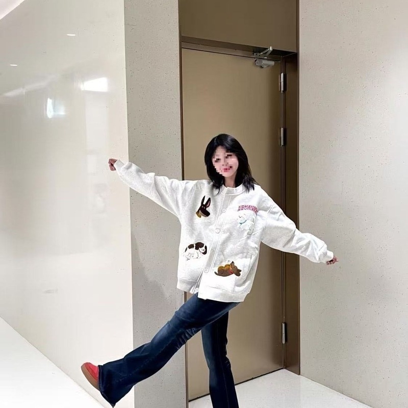 美式复古绣花棒球服开衫卫衣外套女春秋2025新款学生宽松慵懒上衣|undefined