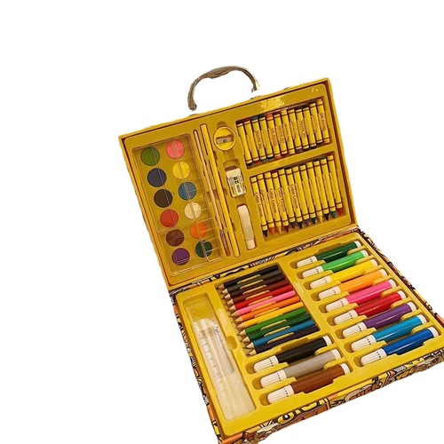 Harrow Little Yellow Duck Paintbrush Children's 67-piece Watercolor Block Color Pencil Brush Crayon Art Painting Gift Box