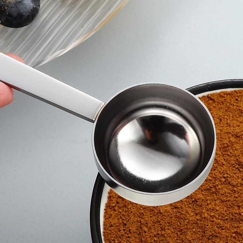 Cuchara medidora de acero inoxidable 304 transfronteriza 5ml a 30ml Cuchara medidora para hornear Cuchara de granos de café Cuchara de leche en polvo LOGO