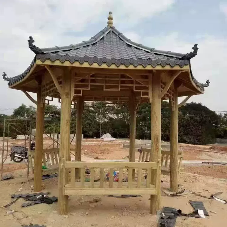 防腐木凉亭四角六角亭子户外庭院休闲深圳室外周边地区免费安装