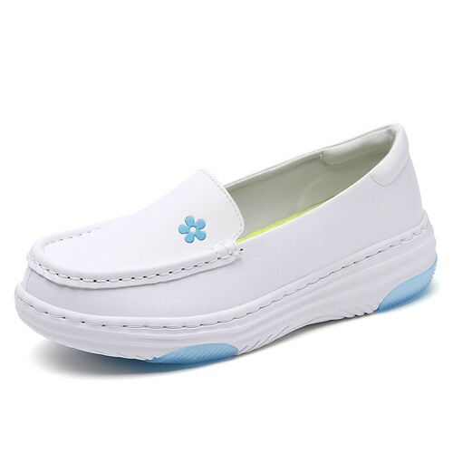 Spring and summer new style medical and nurse shoes for women, soft sole, breathable, comfortable, non-slip, deodorant, genuine leather, white work shoes, hospital group purchase