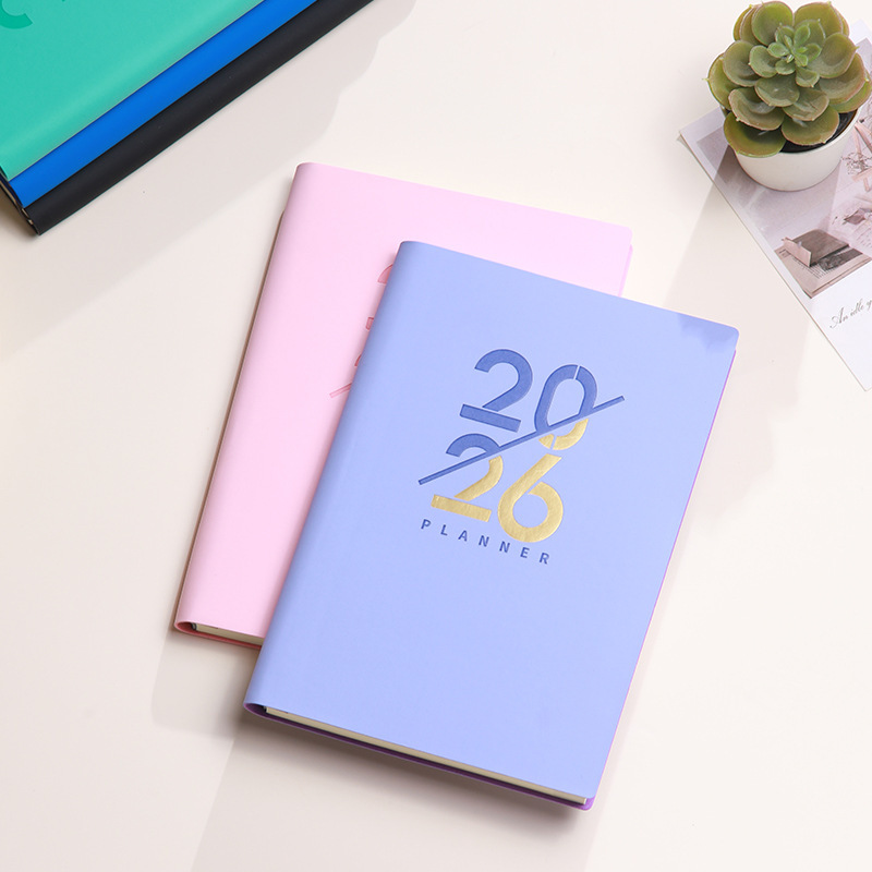 跨境专供2026计划本英文版日程本a5笔记本软面记事年历本效率手册|undefined