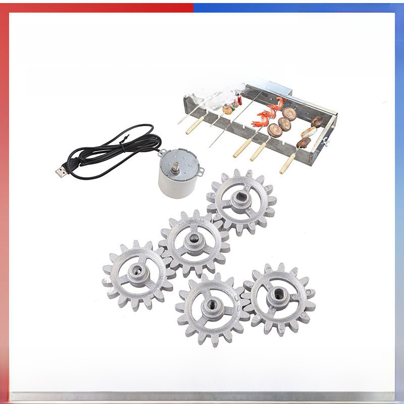 (2개) 국경 간 수제 바베큐 회전 랙 나비 로스트 향수 DIY 자동 회전 모터 미니 액세서리 5V 플러그인 충전 보물