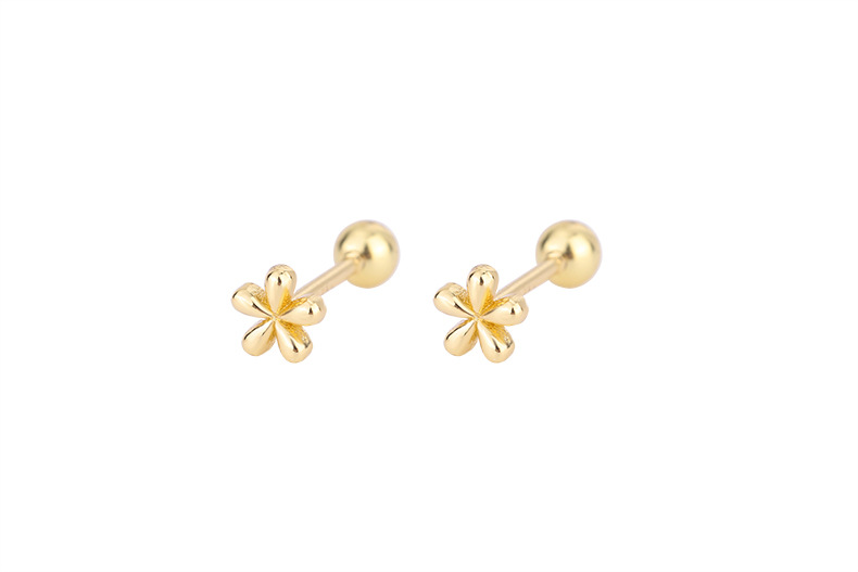 Flower Pattern Women'S Gender Plating Design Simple Style Flower Copper Plating Ear Studs 1 Pair