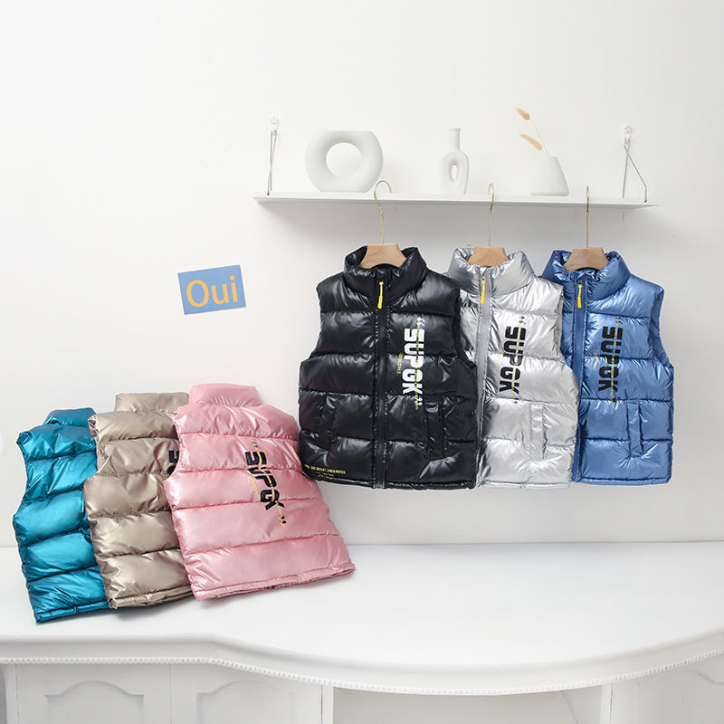 Chaleco de algodón para niños 2023 Otoño e Invierno nuevos niños medianos y grandes espesados chaleco desechable bebé niña chaleco cálido