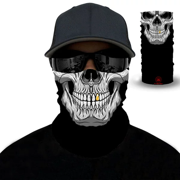 3D print clown skull Magic Turban riding fishing black python camouflage face mask men's and women's mask