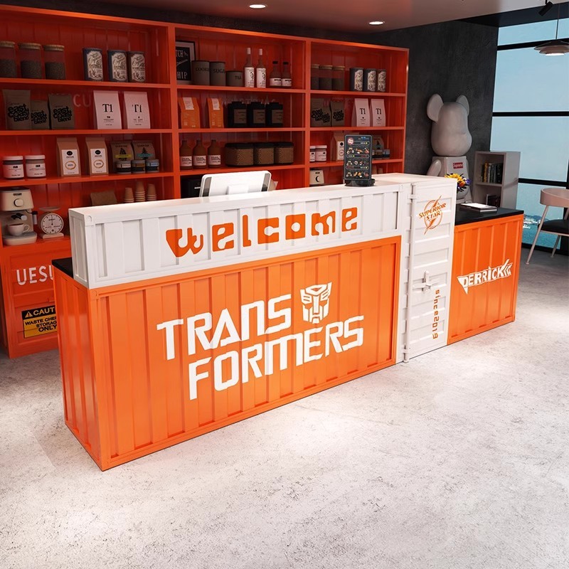 工业风收银台酒吧奶茶店集装箱创意吧台烧烤健身房覆古前台接待台|undefined