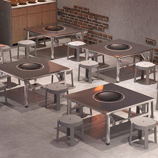 ☥ Stainless Steel Street Stall Barbecue Table Commercial Foldable Outdoor Stall Barbecue Table Charcoal Barbecue Restaurant Outdoor Table