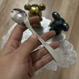 出口德国皇冠宫廷雕花18/10不锈钢喝汤勺吃饭勺儿童吃饭勺西瓜勺