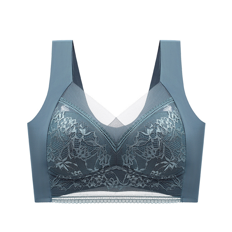 Summer new fixed all-in-one lingerie Women's side breast traceless vest plus size bra bra