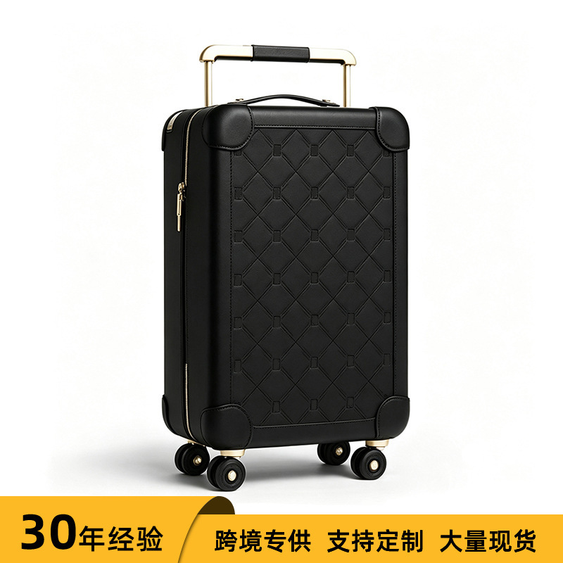 Genuine Leather Wide-Handle Suitcase with Silent Swivel Wheels, Large Capacity, Suitable for Carry-On Travel. 20inch Carry-On Suitcase Genuine Leather Wide-Handle Suitcase with Silent Swivel Wheels, Large Capacity, Suitable for Carry-On Travel. 20inch Carry-On Suitcase