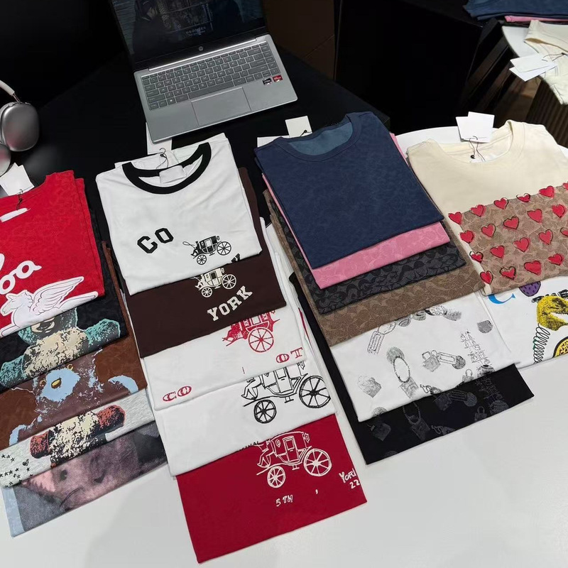 26 Spring and Summer New Ch Brand Cartoon Print Monogram Full-Print Loose Casual Couple Style Short-Sleeve T-Shirt Top