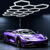 Новый светодиодный светильник в виде сот для автомойки, шестиугольный светильник для гаража, декор для автосалона, спортзала, салона красоты