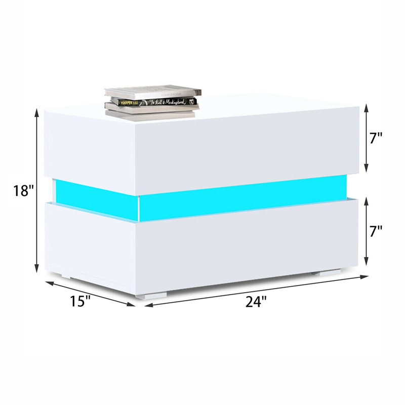 Moderno minimalista hogar dormitorio mesita de noche con cama de almacenamiento de luz LED armario de la cabeza gabinete de almacenamiento nórdico