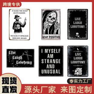 Cross-Border Hot-Selling Gothic Decorative Retro Wall Decorations Metal Signs Tinplate Paintings Personalized Room Decorations