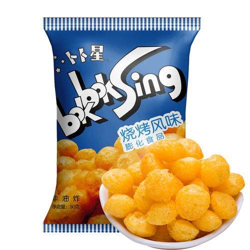 Bubu Xing Puffed Food Non-fried Potato Chips & French Fries 50g Crispy Balls 8090s Childhood Snacks Wholesale Whole Box
