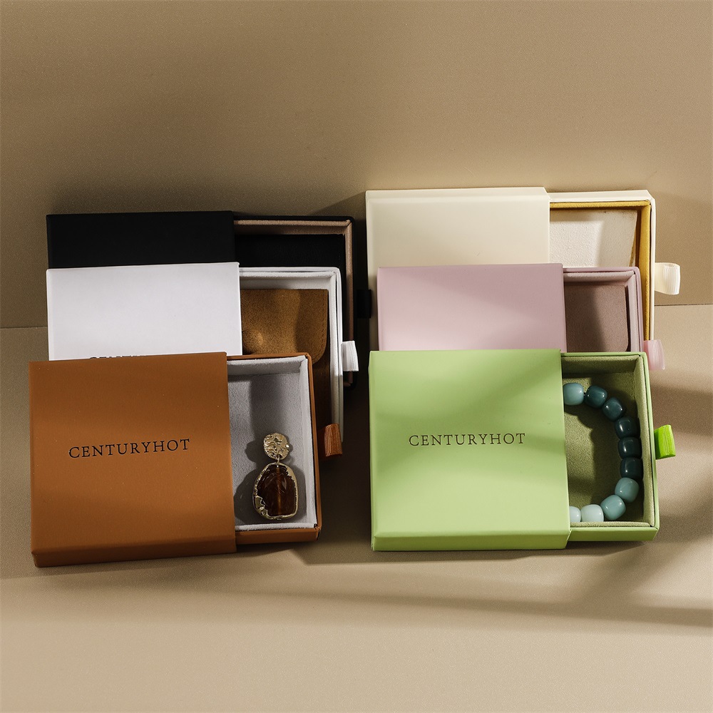 50 PCS/Package Paper Simple Style Classic Style Daily Solid Color Jewelry Boxes display picture 3