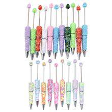 H 50970 Colorful resin beaded ballpoint pen �Ų���֬����Բ��