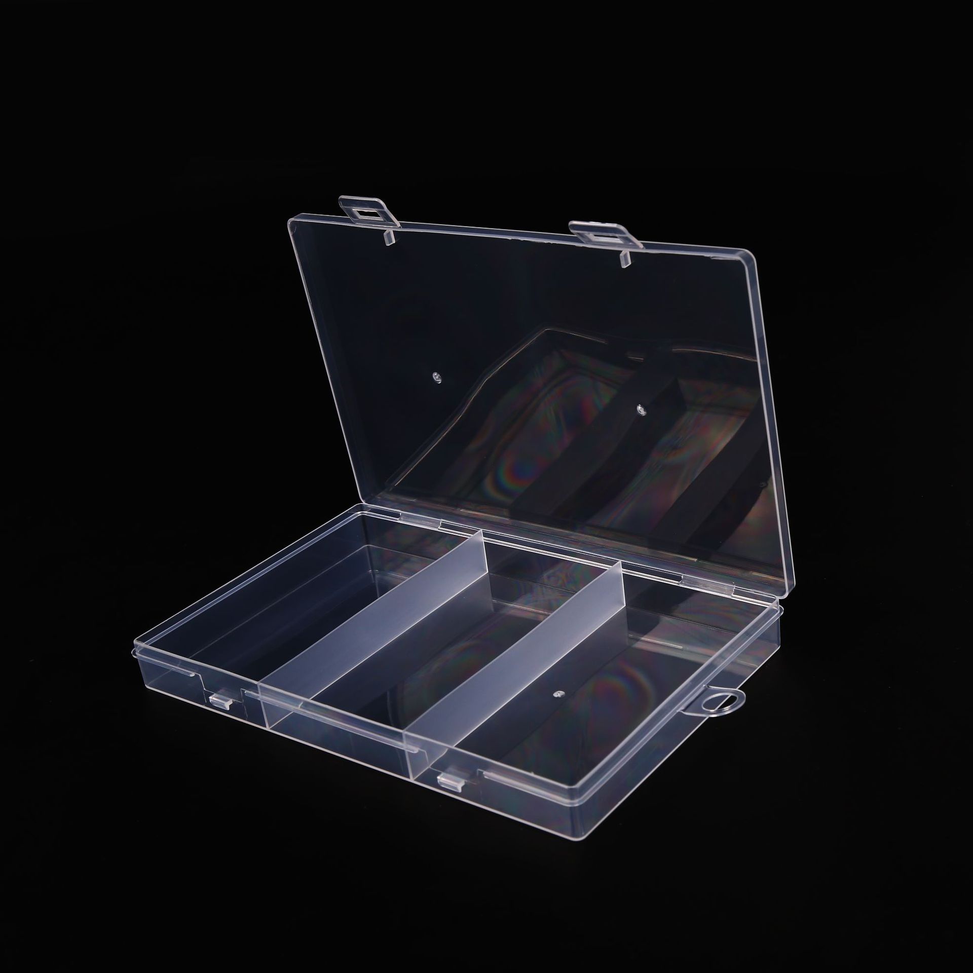 3 rejilla costura herramienta caja de almacenamiento de plástico transparente elemento electrónico accesorios artes de pesca joyería caja de PP caja rectangular