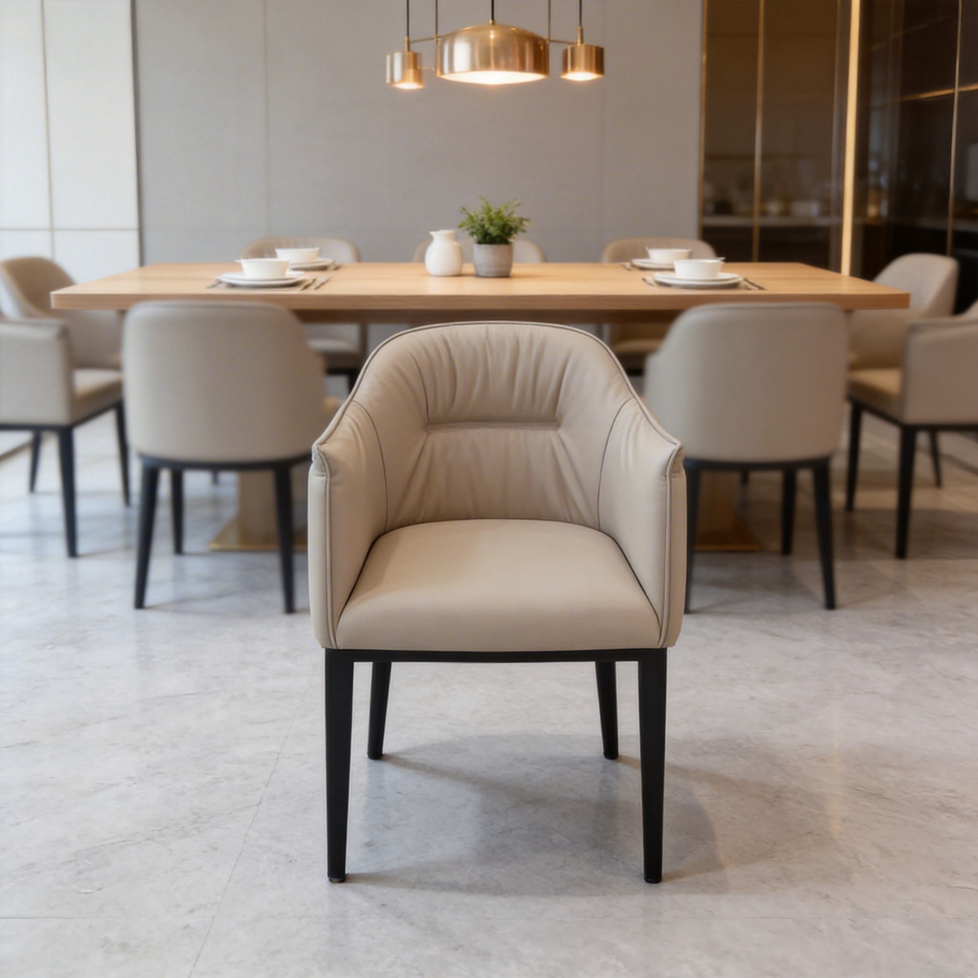 Modern Minimalist Dining Chair Hotel Room Chair Minimalist Style Hotel Home Restaurant Room Chair Leather Dining Chair