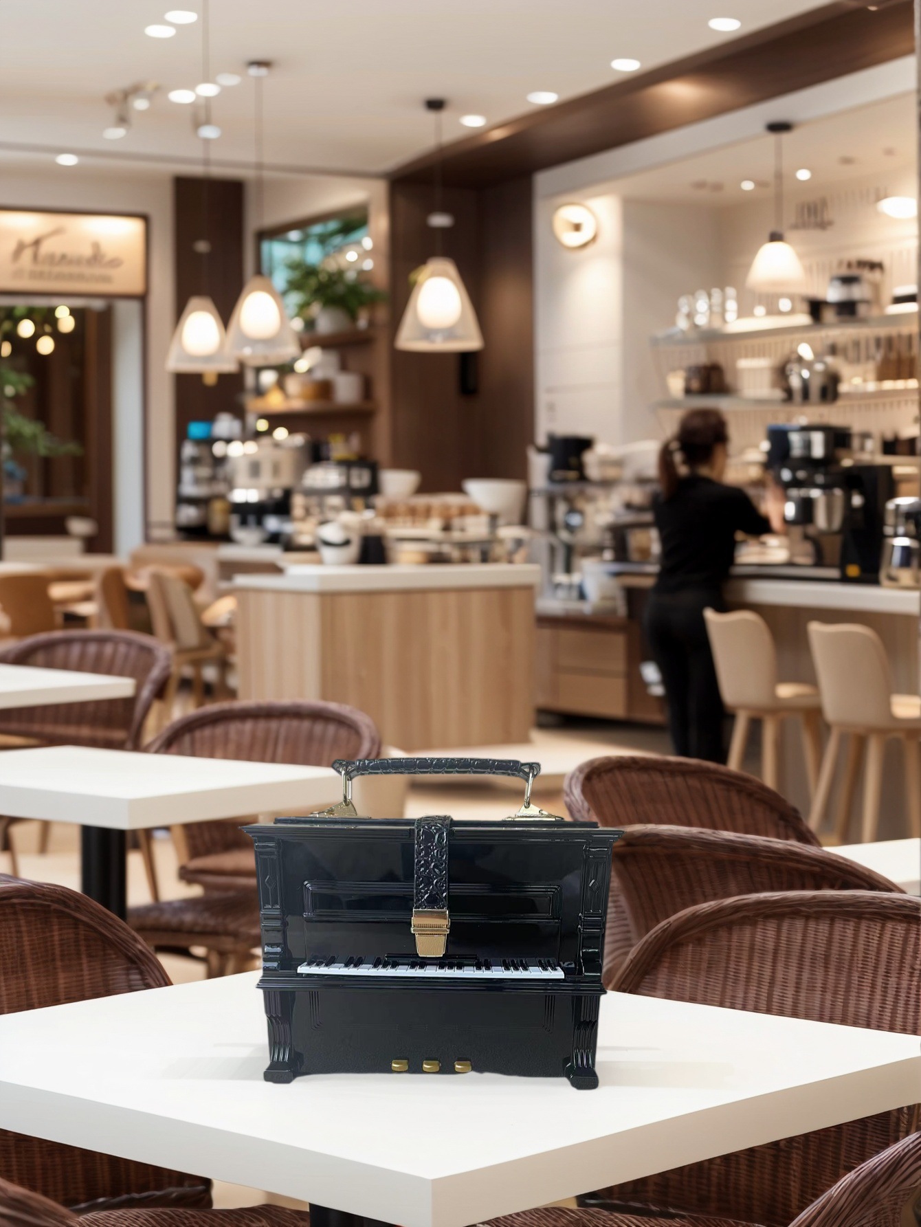 Pequeño bolso de piano negro, personalidad única, lujo ligero, alta sensación, bolso de regalo de cumpleaños en stock