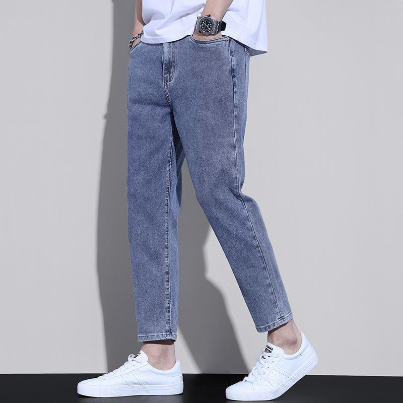 Pantalones Hombre Four Seasons marca de moda jeans recortados regulares del todo fósforo 2023 nuevos hombres sueltos rectos pantalones casuales moda