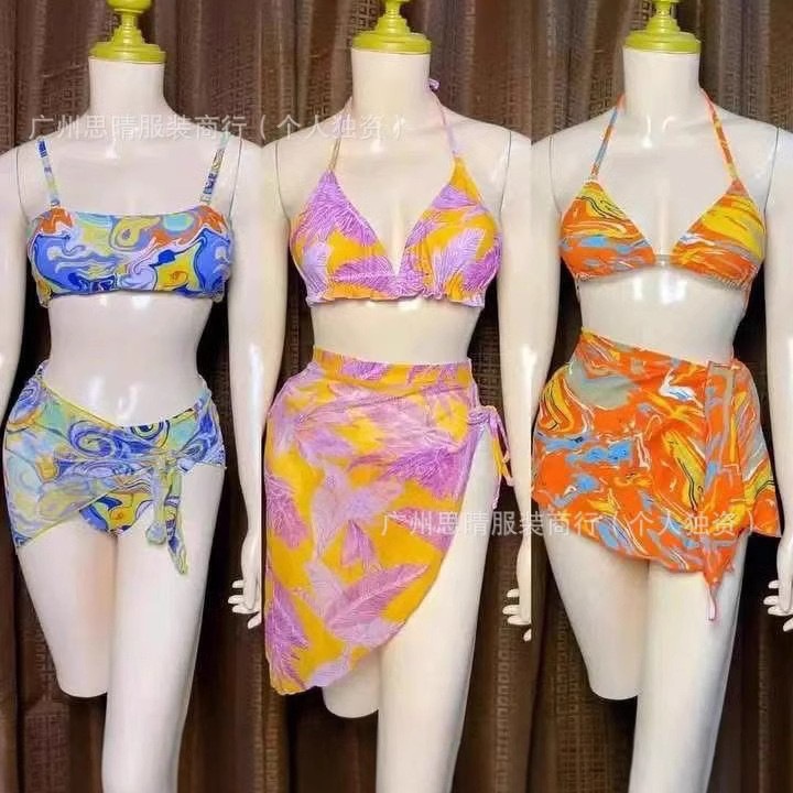 Shein marca de comercio exterior de ropa de baño de mujer amazon bikini split trajes de baño de cola contenedor suministro al por mayor