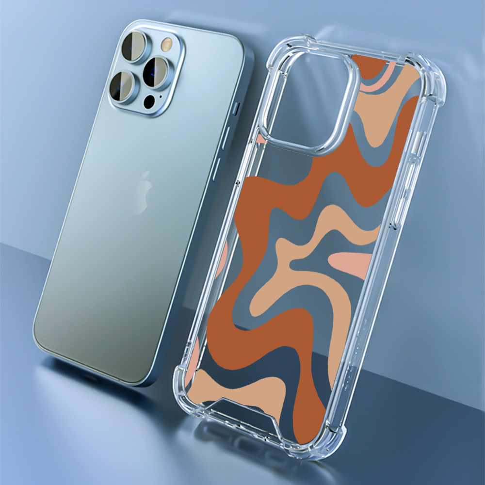 50g Weight iPhone Applicable Brands Phone Cases Classification Pc, tpu Material Waves Pattern Simple Style Style Pc Tpu Waves Simple Style Phone Cases Phone Accessories 11