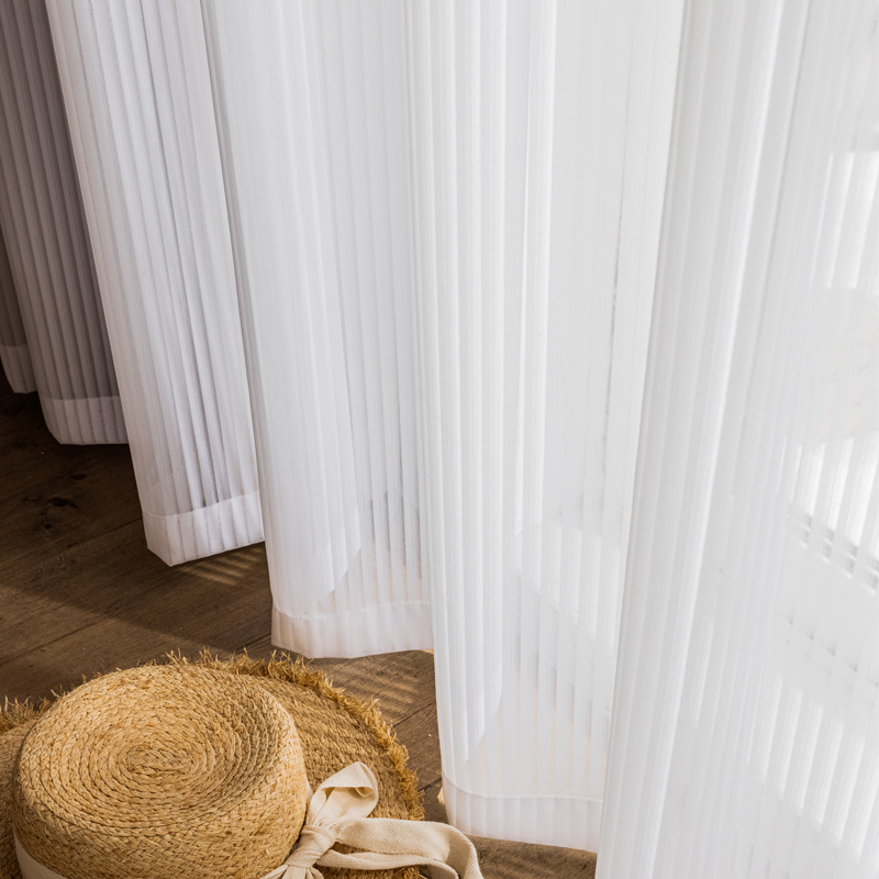 Light-transmitting and Opaque Window Screen 2021 New Living Room Balcony Dream Curtain Vertical Blind Gauze Curtain White Gauze Sunshine Strip