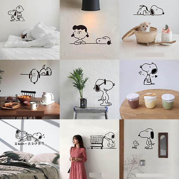 Factory wholesale ins cartoon cute Snoopy bedroom wall desktop student dormitory decoration renovation wall stickers paper