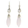 Long design earrings with tassels, cat's eye, trend of season, internet celebrity