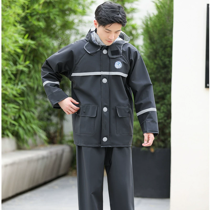 Raincoat, split trousers for adults, electric flashlight