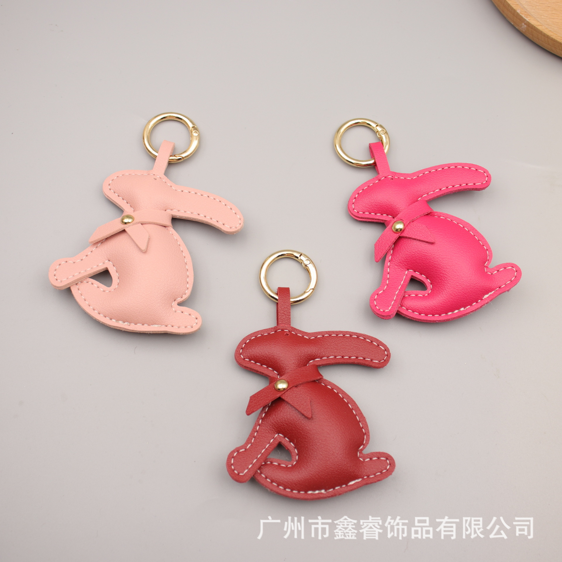 Creative Pu Animal Bunny Bag Pendant Simple Leather Car Key Pendant Cute Rabbit Mobile Phone Case Accessories