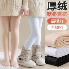 新款兒童打底褲秋冬高腰膚色光腿神器加厚加絨水光褲女童連褲襪批
