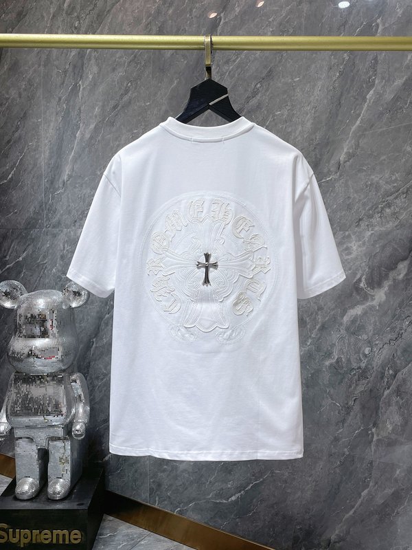 24クロスボーダートレンディブランドCh Crow*Horseshoe SanskritラウンドネックTシャツ半袖万能男女Tシャツスポット卸売|undefined
