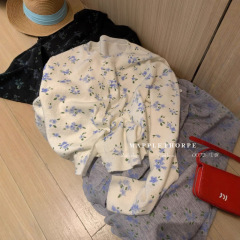 2025春秋新款设计感小众甜酷风小花针织开衫女叠穿内搭打底衫韩