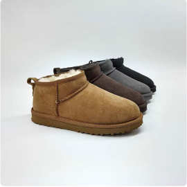 现货冬季mini冬雨同款雪地靴男女低帮真皮大码牛皮小54跨境外贸