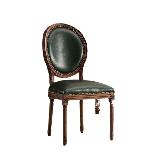 American retro solid wood dining chair rattan mesh back chair photo studio bar B&B oak French leisure chair