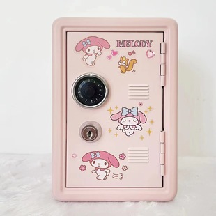 Internet Celebrity ins Piggy Bank Girl DIY melody Metal Combination Lock Mini Safe Key Estimation Card Piggy Bank