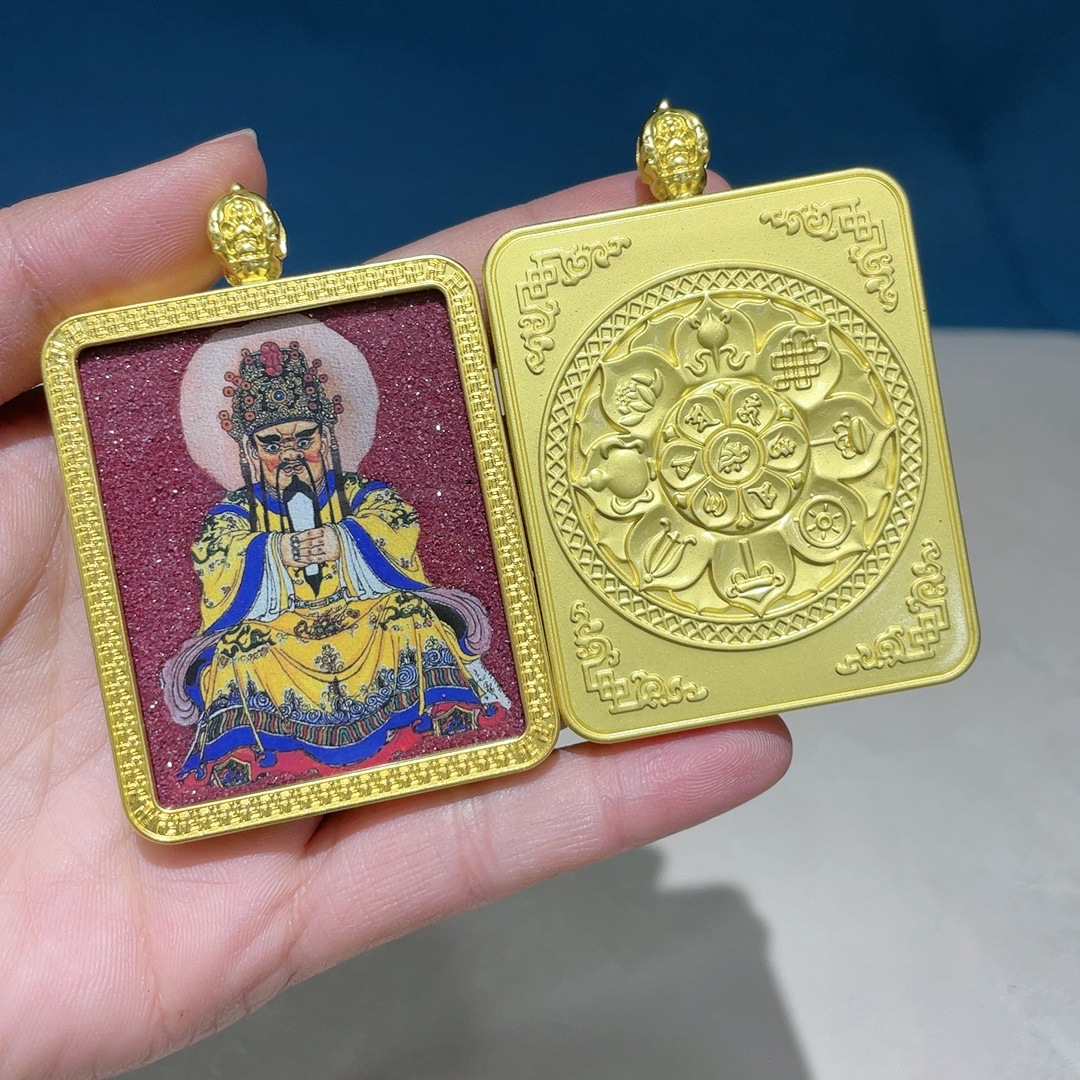 Cinnabar powder painted Five Ye Tangka Gawu Box Pendant, New Chinese style Pendant for the Year of t