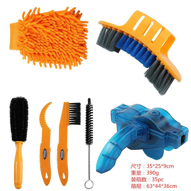 Juego de arandela de cadena de la bicicleta limpiador de caja de cadena accesorios de bicicleta de montaña herramienta de mantenimiento cepillo de limpieza