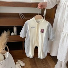 婴儿春秋款连体衣服男宝宝秋装超萌洋气婴幼儿棒球服外出爬服哈衣