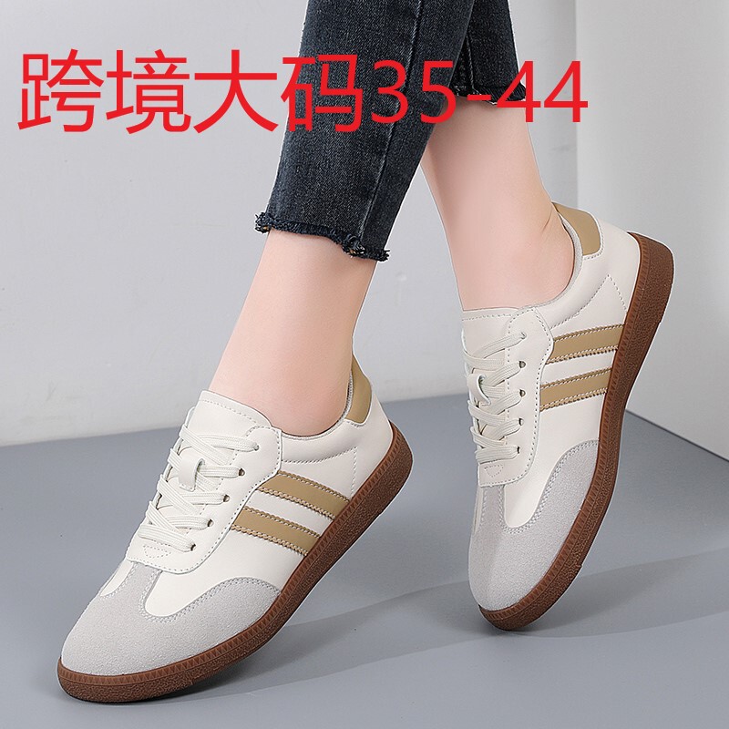 Cross-Border Large Size Women's Shoes, Flats Shoes, Women's Sports Sneakers, Moral Training White Shoes, Women's 41-43 Size Export Women's Shoes, Flats