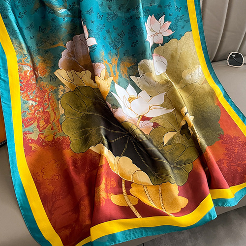  new style imitation silk temperament scarf for women autumn and winter warm scarf fashionable cold-proof shawl with scarf and silk scarf